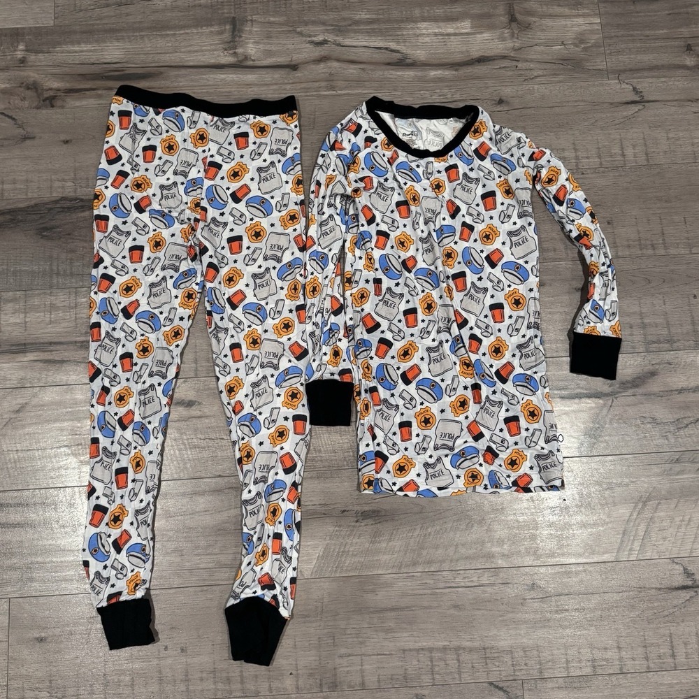 Bamboo Police Officer 2 Piece Pajamas 9/10 Cop Dream Big Little Co PJs Dreamyzzz